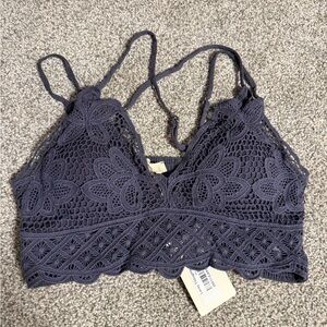 LA MIEL Lace Bralette in Charcoal